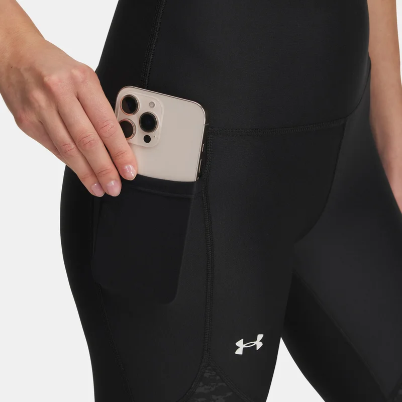 UNDER ARMOUR black Women's UA Tech Printed Panel Ankle Leggings for Women | Best Price UAE